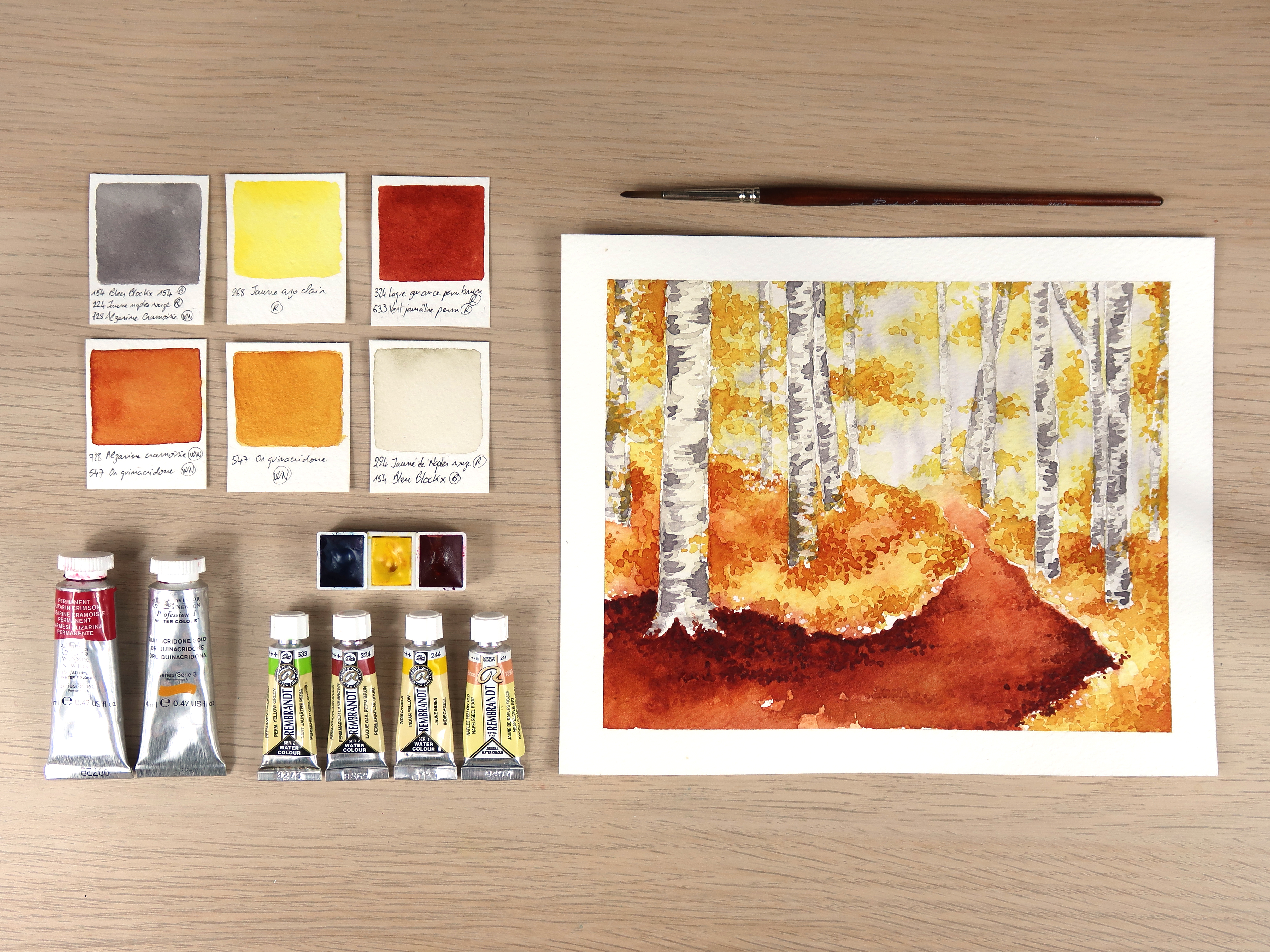Mélanger ses couleurs pour faire une palette automnale à l’aquarelle