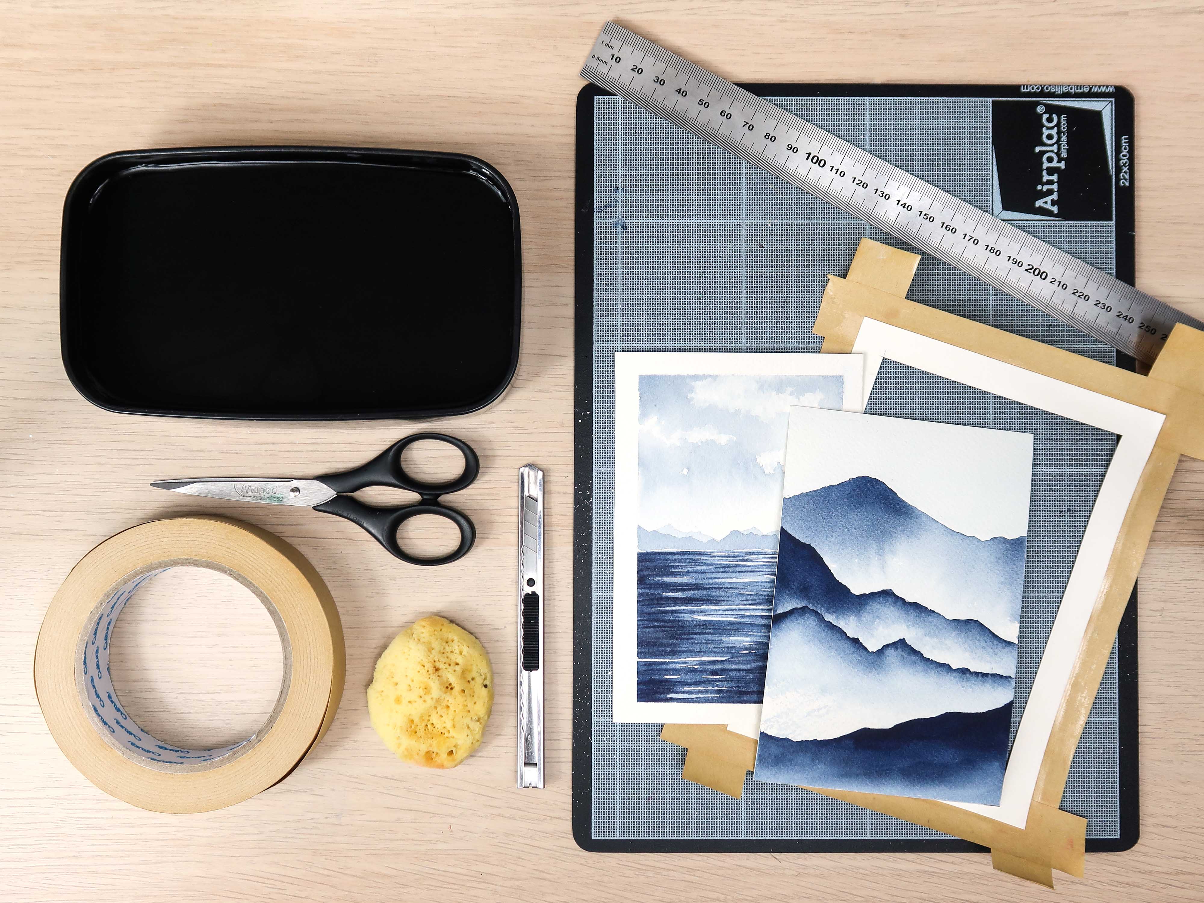 Comment tendre et fixer son papier d’aquarelle